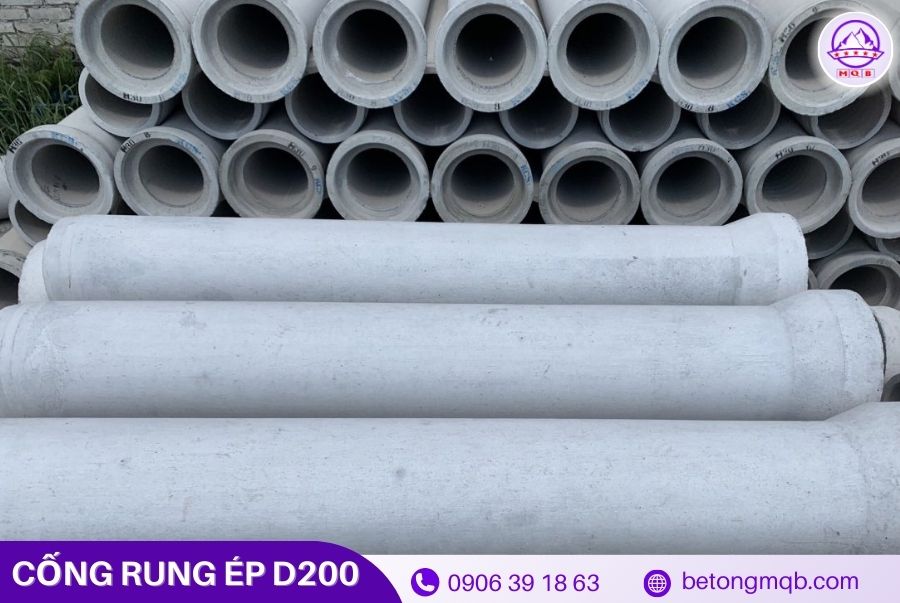 Cống bê tông rung ép D200 dài 3m tại Bình Dương | Bê Tông MQB 3 bao-gia-cong-rung-ep-d200-dai-3m