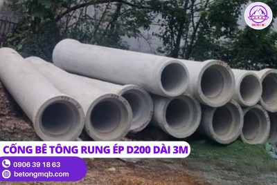 Cống Bê Tông Rung Ép D200 dài 3m Tại Long An | Bê tông MQB