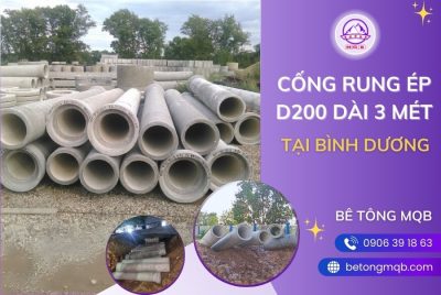 Cống bê tông runng ép D200 dài 3m tại Bình Dương
