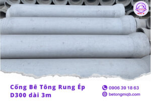 Cống Bê Tông Rung Ép D300 dài 3m từ MQB