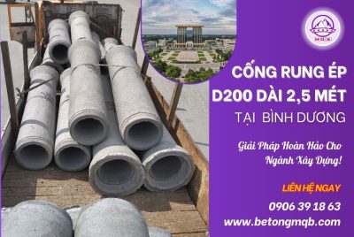 Cống rung ép d200 dài 2,5m tại Bình Dương