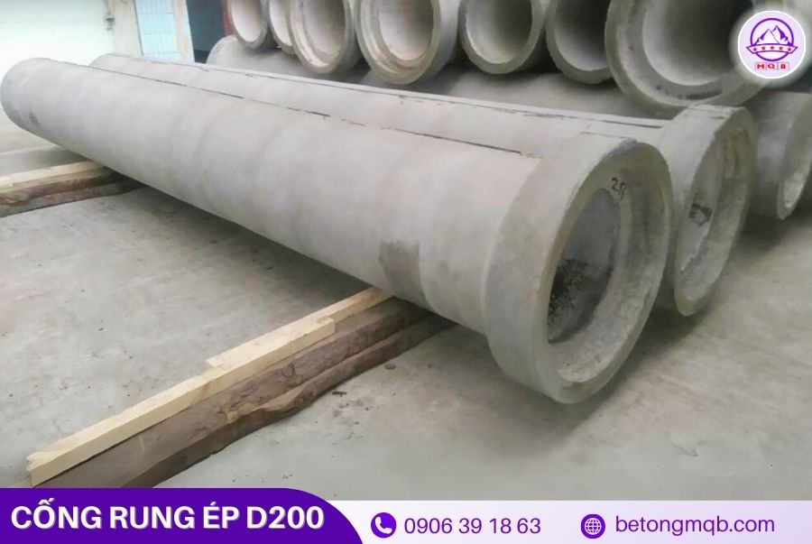 Cống bê tông rung ép D200 dài 3m tại Bình Dương | Bê Tông MQB 4 cong-rung-ep-d200-tai-MQB