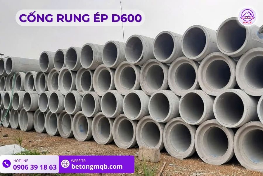 Cống bê tông rung ép D600 dài 2.5m tại Bình Dương | Bê Tông MQB 2 cong-thoat-nuoc-d600