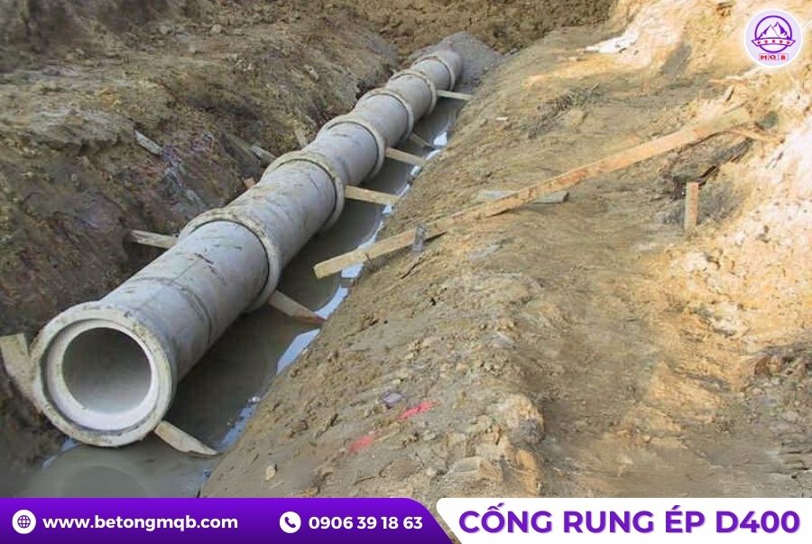 Cống bê tông rung ép D400 dài 2,5m tại Bình Dương | Bê Tông MQB 3 lap-dat-cong-rung-ep