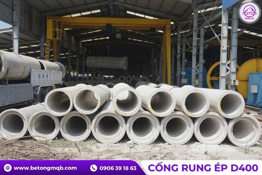 Cống bê tông rung ép D400 dài 2,5m tại Bình Dương | Bê Tông MQB 2 ong-cong-be-tong-d400