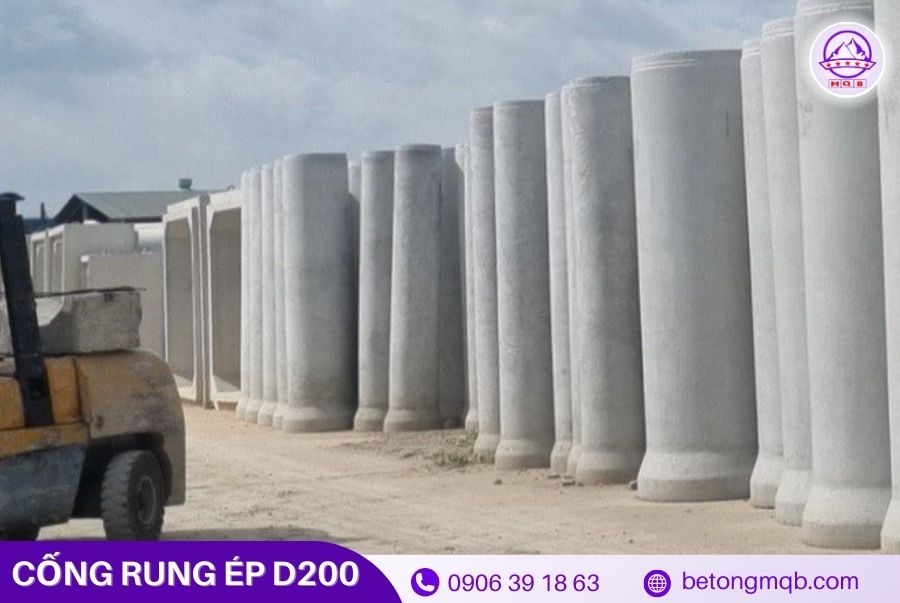 Cống bê tông rung ép D200 dài 3m tại Bình Dương | Bê Tông MQB 2 ong-cong-thoat-nuoc-d200-dai-3m