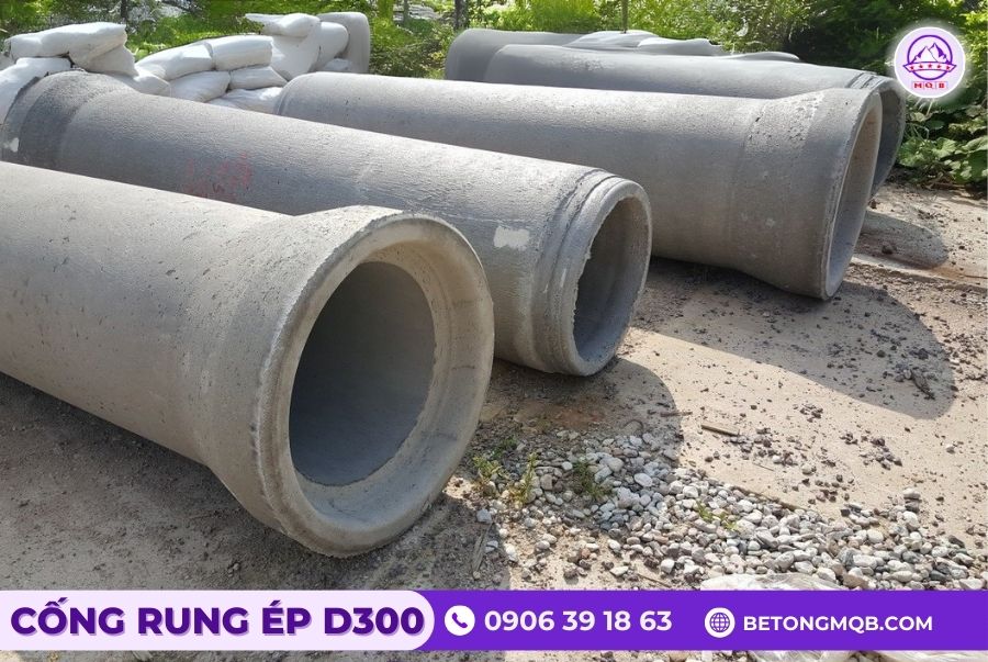 Cống bê tông rung ép D300 dài 2.5m tại Bình Dương | Bê Tông MQB 5 ung-dung-cong-be-tong-rung-ep-d300
