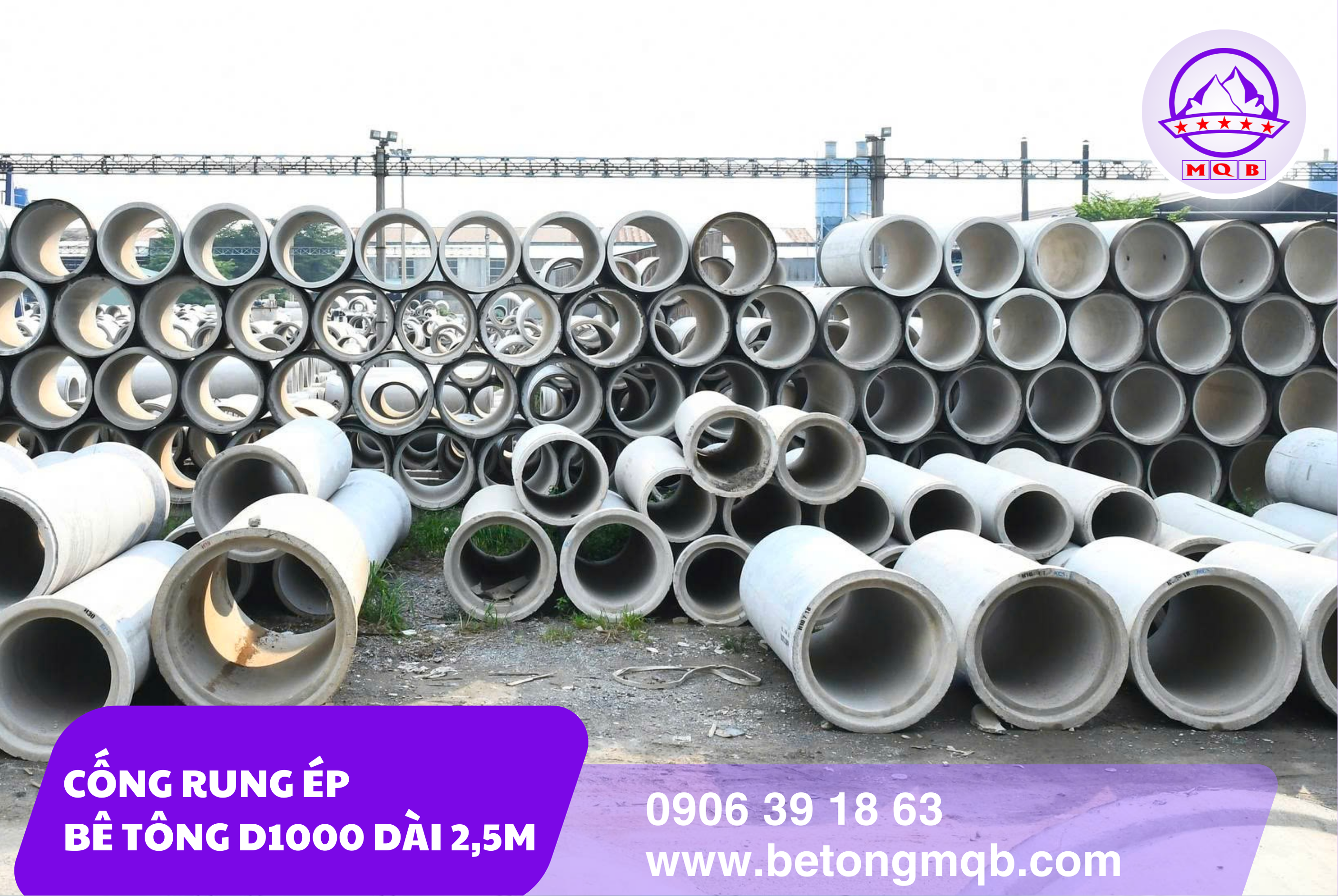 Cống Rung Ép Bê Tông D1000 Dài 2,5m Tại Tp. Hồ Chí Minh | Bê Tông MQB 3 Ứng Dụng Cống Rung Ép Bê Tông D1000