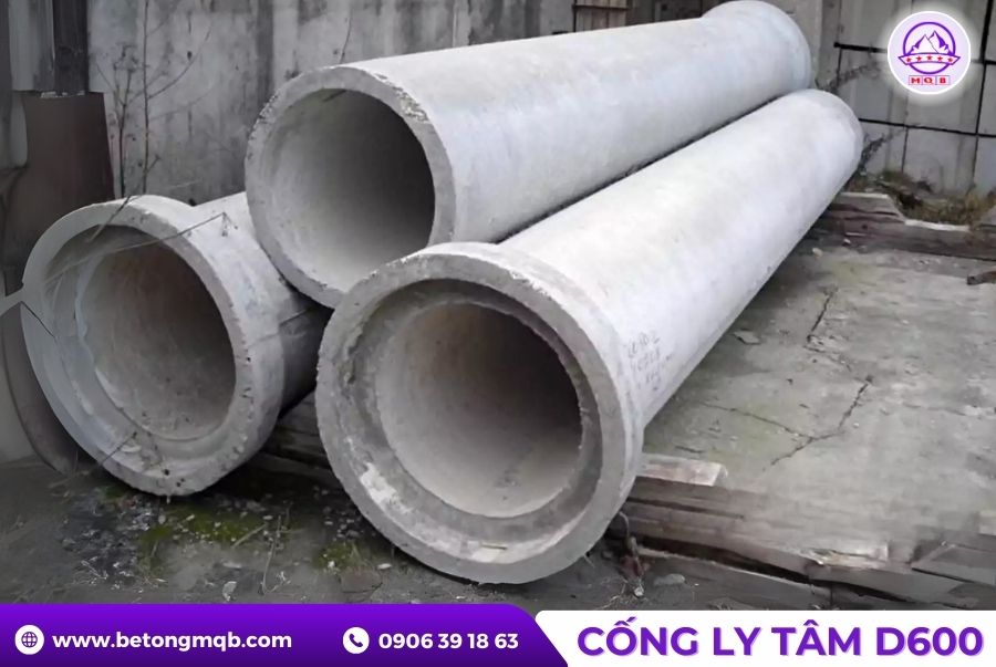 Cống bê tông ly tâm D600 dài 4m tại Bình Dương | Bê tông MQB 1 ống cống thoát nước ly tâm D600