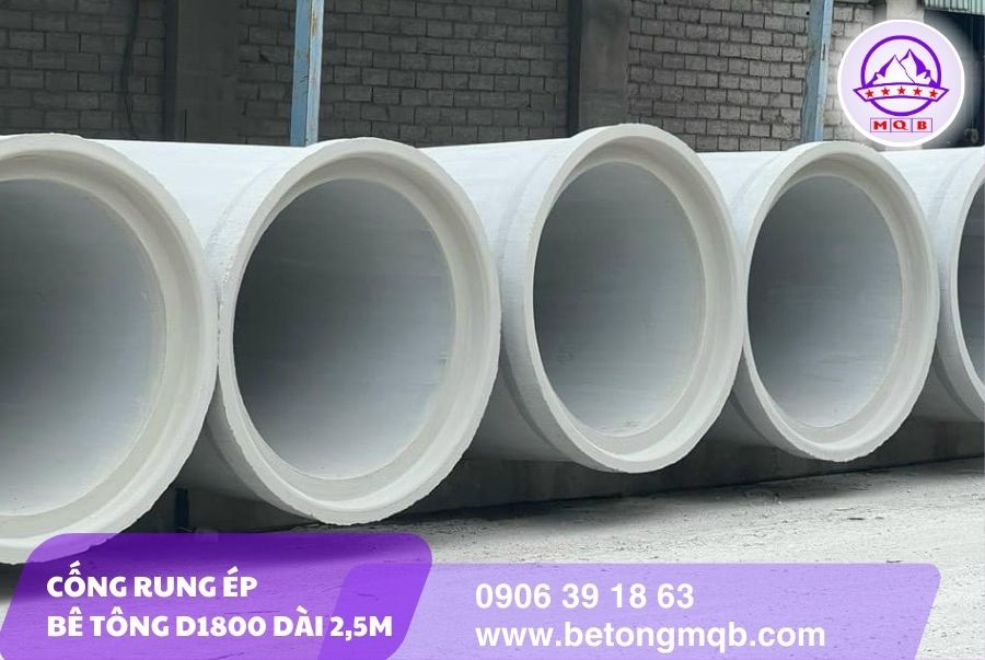 Cống rung ép bê tông D1800 dài 2,5m tại Tp. Hồ Chí Minh | Bê tông MQB 2 bao-gia-cong-rung-ep-d1800
