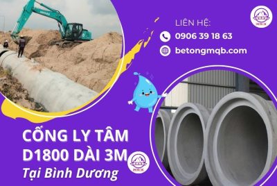 cống bê tông ly tâm d1800 dài 3m tại bình dương
