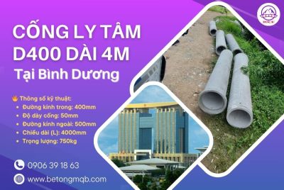 cống bê tông ly tâm d400 dài 4m tại bình dương