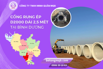cống bê tông rung ép d2000 dài 2.5m tại Bình Dương