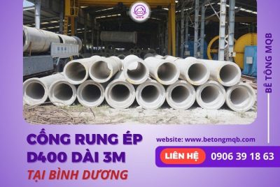 cống bê tông rung ép d400 dài 3m tại bình dương