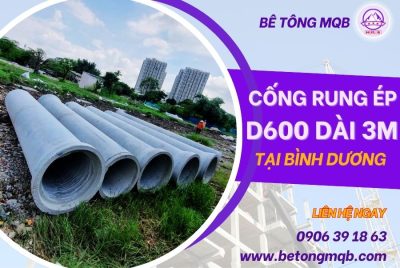 cống bê tông rung ép d600 dài 3m tại Bình Dương