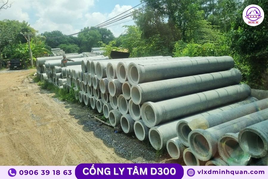 Cống bê tông ly tâm D300 dài 4m tại Bình Dương | Bê tông MQB 2 cong-ly-tam-D300-tai-mqb