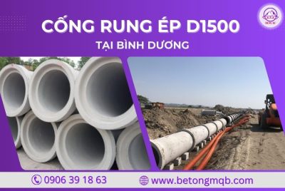 cống bê tông rung ép d1500 dài 3m tại bình dương