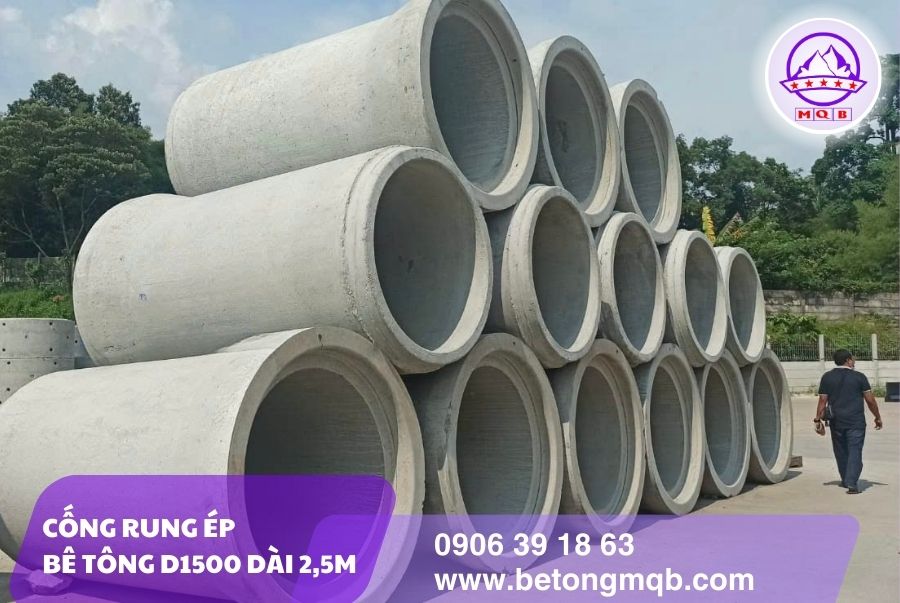 Cống rung ép bê tông D1500 dài 2,5m tại Tp. Hồ Chí Minh | Bê tông MQB 1 cong-thoat-nuoc-d1500-dai-2.5m