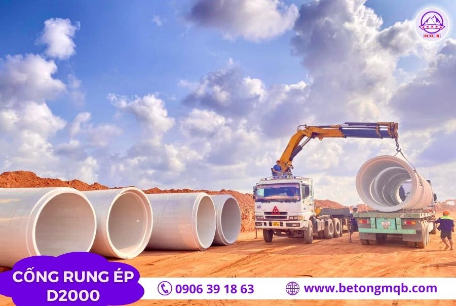 Cống bê tông rung ép D2000 dài 3m tại Bình Dương | Bê tông MQB 5 don-vi-cung-cap-cong-rung-ep-d2000-uy-tin