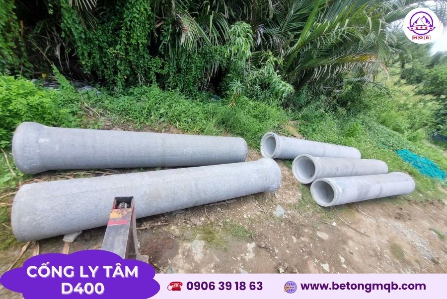 Cống bê tông ly tâm D400 dài 4m tại Bình Dương | Bê tông MQB 3 giao-cong-ly-tam-d400-den-cong-trinh