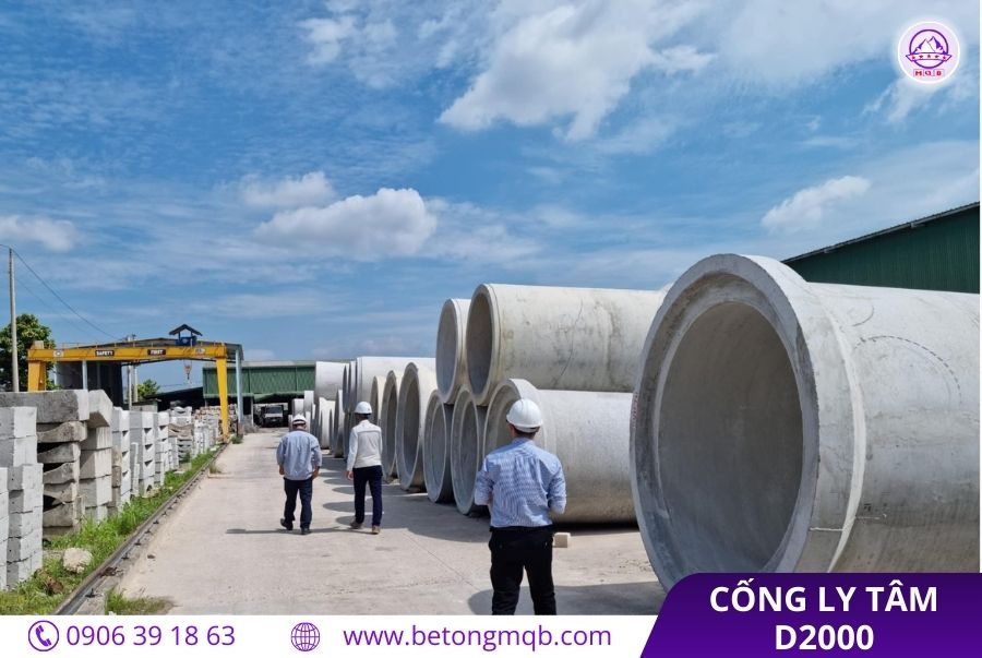 Cống bê tông ly tâm D2000 dài 3m tại Bình Dương | Bê tông MQB 4 ong-cong-be-tong-d2000