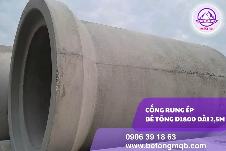 Cống rung ép bê tông D1800 dài 2,5m tại Tp. Hồ Chí Minh | Bê tông MQB 4 ong-cong-be-tong-rung-ep-d1800