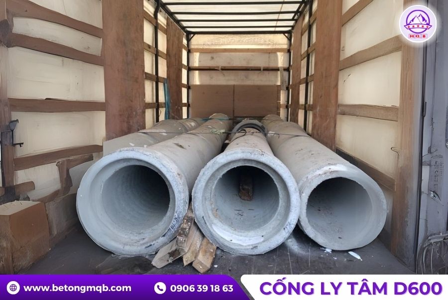 Cống bê tông ly tâm D600 dài 4m tại Bình Dương | Bê tông MQB 2 trong-luong-cong-ly-tam-d600
