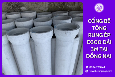 Cống bê tông rung ép D300 dài 3m