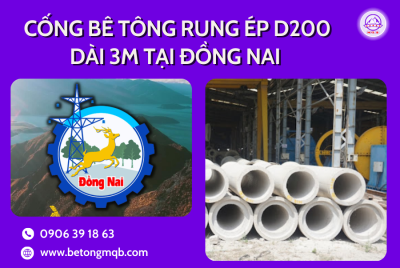 Cống rung ép bê tông D200 dài 3m