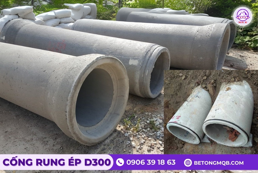 Cống Bê Tông Rung Ép D300 Dài 2,5M Tại Bình Phước | Bê Tông MQB 3 Cống Bê Tông Rung Ép D300 của mqb