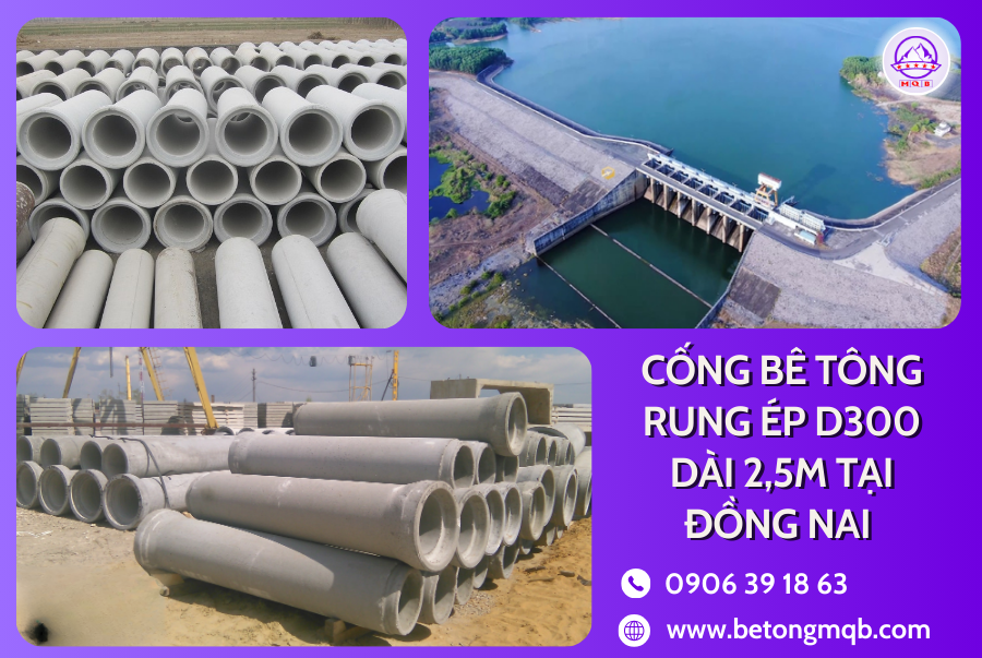 Cống Rung Ép Bê Tông D300 Dài 2,5M Tại Đồng Nai | Bê Tông MQB 1 cong be tong rung ep d300