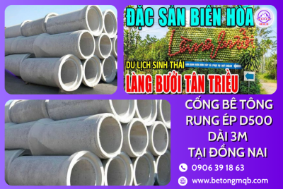 Cống bê tông rung ép D500 dai 3m