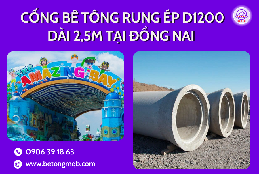 Cống Rung Ép Bê Tông D1200 Dài 2,5M Tại Đồng Nai | Bê Tông MQB 3 cong rung ep be tong d1200 tai dong nai