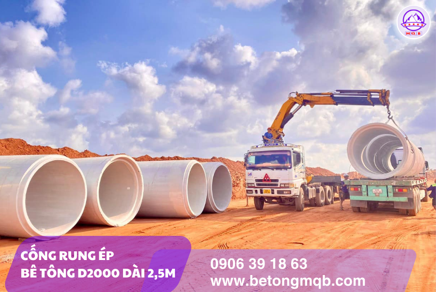 Cống Rung Ép Bê Tông D2000 Dài 2,5m Tại Tp. Hồ Chí Minh 4 cống rung ép bê tông d2000 chất lượng cho công trình lớn