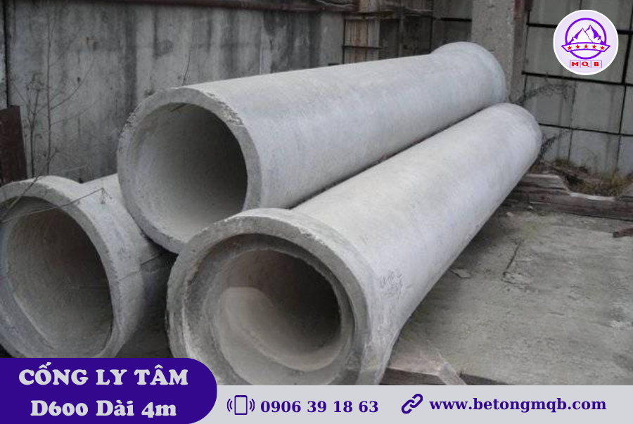 Cống Bê Tông Ly Tâm D600 Dài 4m Tại Tp. Hồ Chí Minh 1 cống ly tâm d600 đúc sẵn