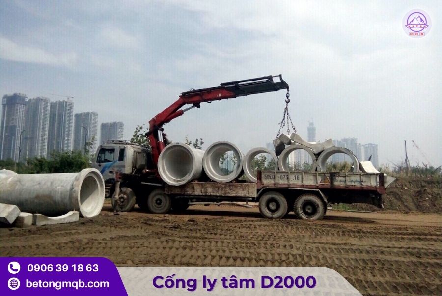 Cống Bê Tông Ly Tâm D2000 Dài 4M Tại TP Hồ Chí Minh | Bê Tông MQB 2 cong be tong ly tam d200 dai 4m chat luong dep