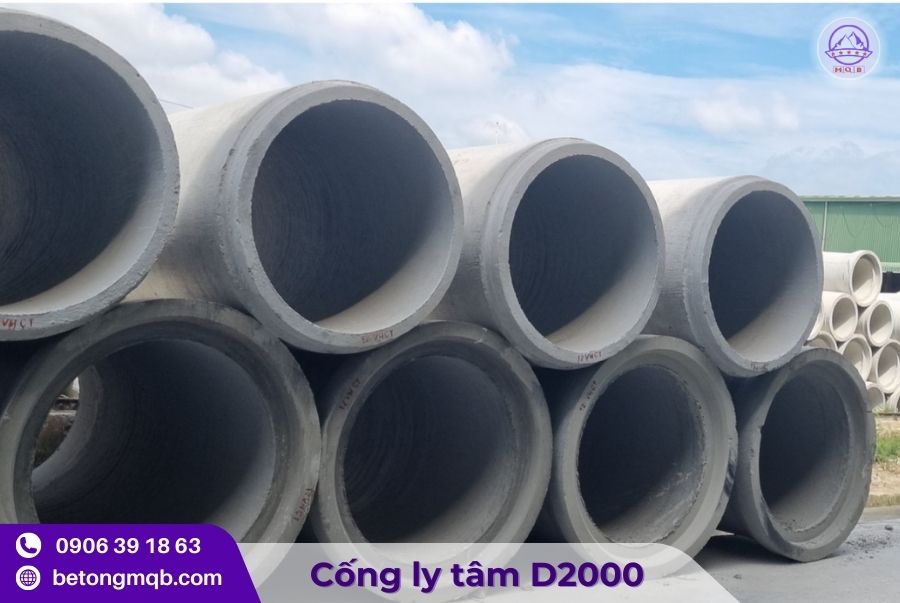 Cống Bê Tông Ly Tâm D2000 Dài 4M Tại TP Hồ Chí Minh | Bê Tông MQB 3 cong be tong ly tam d200 dai 4m chat luong gia re