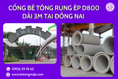 Cống bê tông rung ép D800 dài 3m