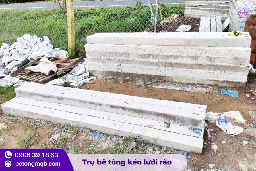 Trụ hàng rào 80x90x2500mm tại TPHCM 1 Trụ hàng rào 80x90x2500mm đúc sẵn