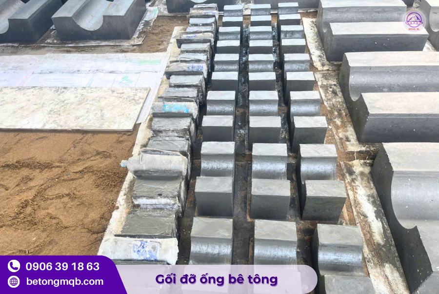 Gối đỡ ống D114 bằng bê tông tại Long An 2 Gối đỡ ống bằng bê tông