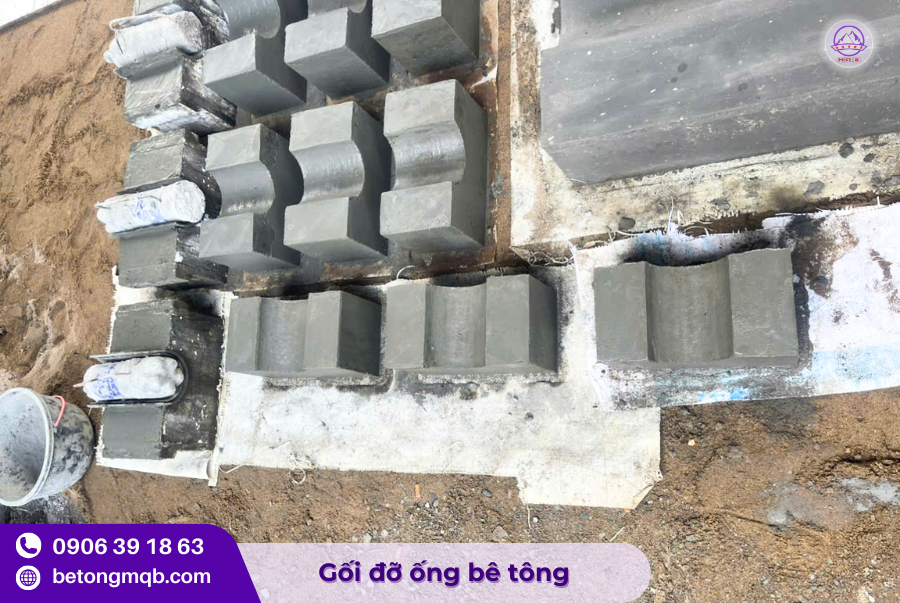 Gối đỡ ống D114 bằng bê tông tại Long An 1 Gối đỡ ống D114 bằng bê tông