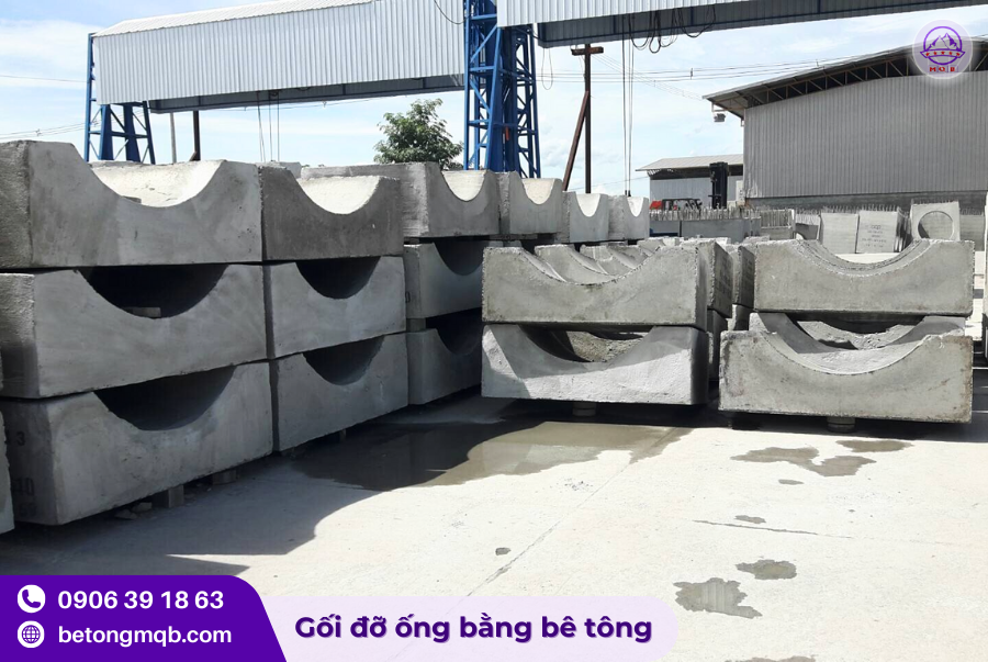 Đơn vị cung cấp gối đỡ ống D600 chất lượng 1 Gối đỡ ống D600 bằng bê tông