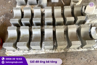 Gối đỡ ống PVC bằng bê tông