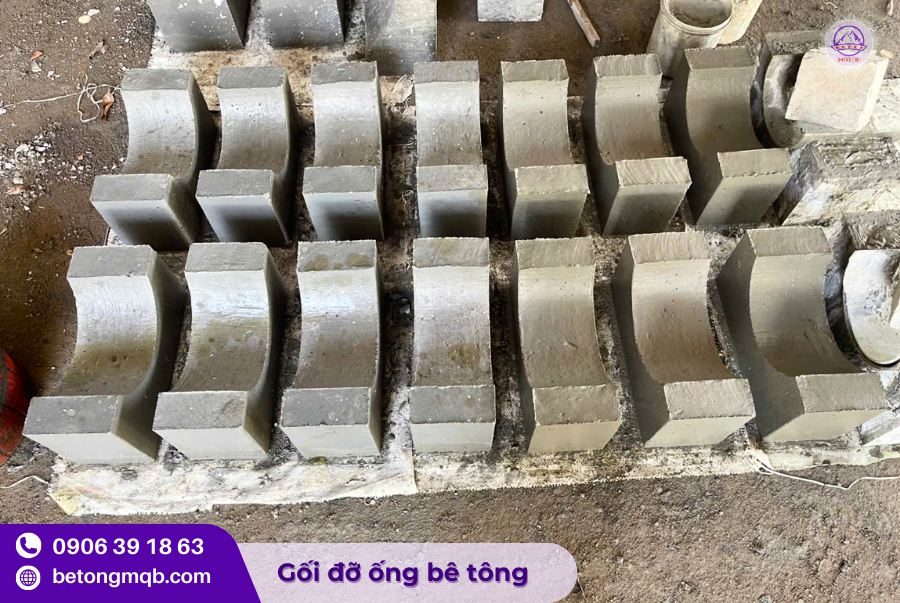 Gối đỡ ống nước pvc bằng bê tông D140 giá rẻ 1 Gối đỡ ống PVC bằng bê tông