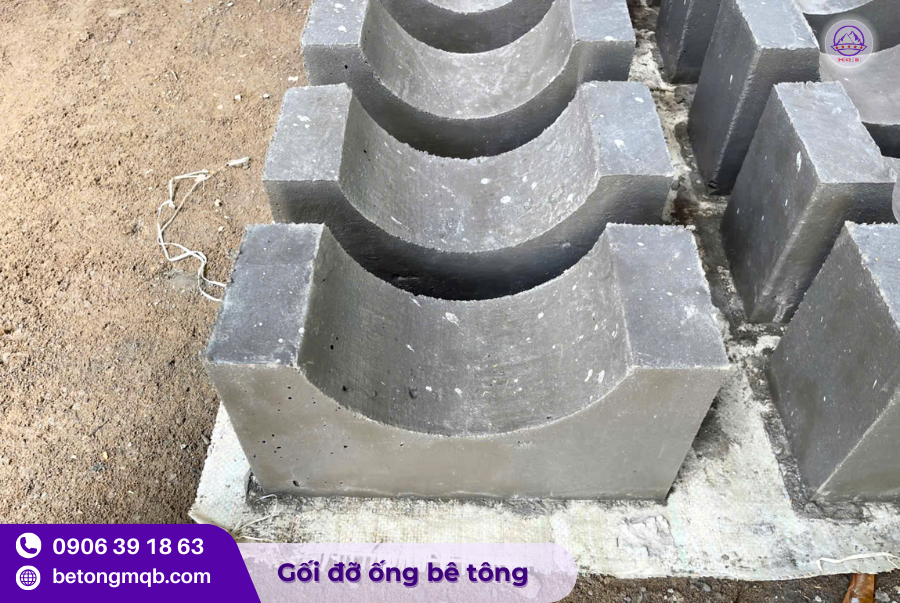 Gối đỡ ống nước pvc bằng bê tông D140 giá rẻ 2 Gối đỡ ống PVC D140