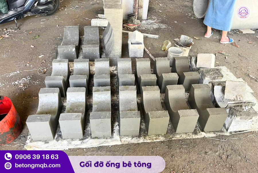 Gối đỡ ống nước pvc bằng bê tông D140 giá rẻ 3 Gối đỡ ống nước PVC D140
