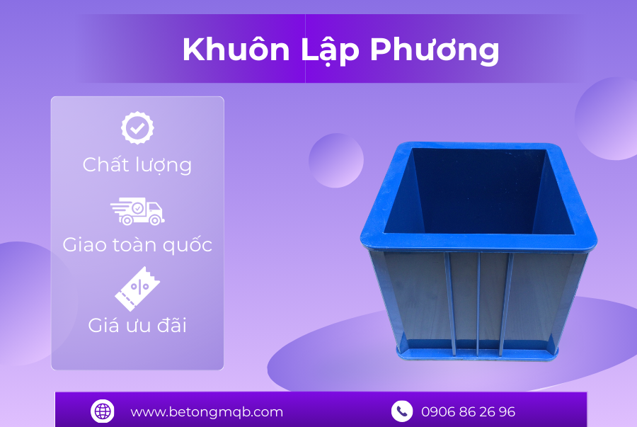 Khuôn đúc mẫu bê tông lập phương 150x150x150mm bằng nhựa 4 Khuôn đúc mẫu bê tông lập phương chất lượng