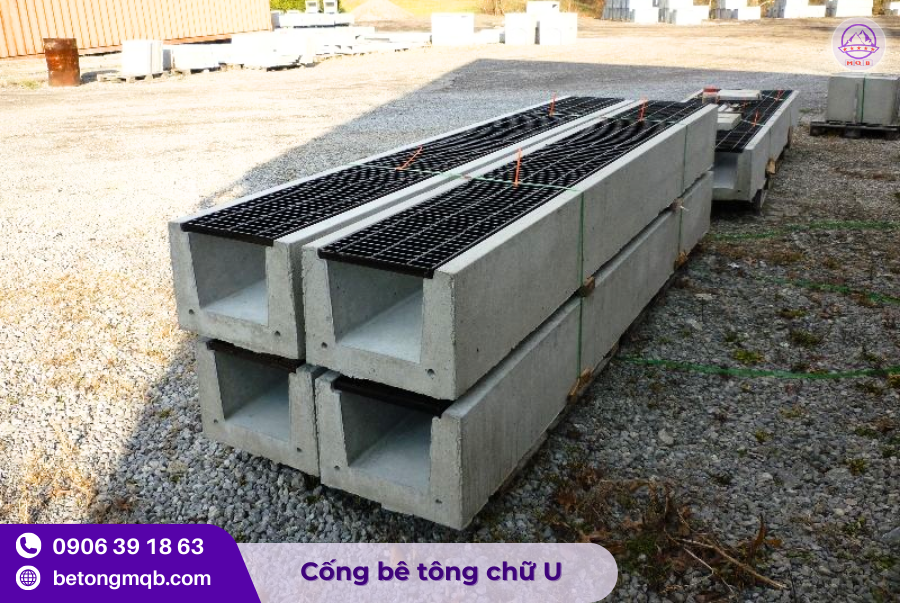 Mương chữ U 400x500x2000mm tại TPHCM 2 Mương chữ U 400x500x2000mm kết hợp lưới thép