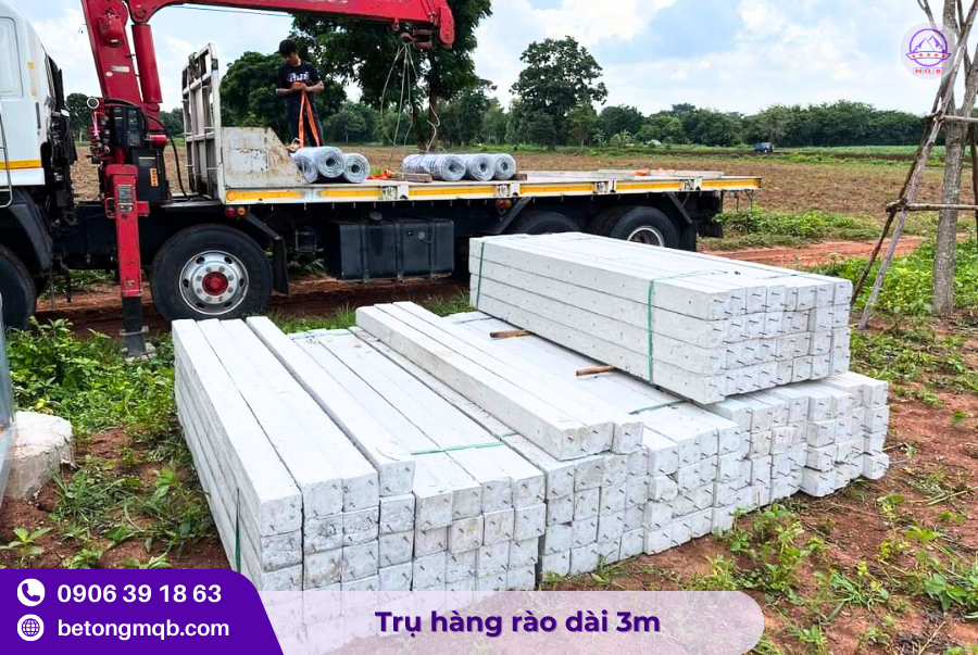 Mua trụ bê tông 200x200x3000mm khu vực Miền Nam 2 Trụ bê tông 200x200x3000mm cốt thép