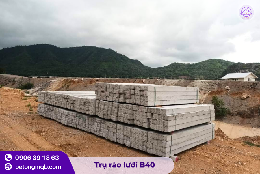 Trụ rào bê tông 200x200x2500mm tại TPHCM 3 Trụ rào bê tông 200x200x2500mm lưới B40 tại TPHCM